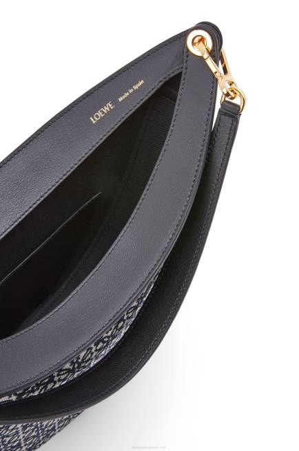Navy/Black Luna bag in Anagram jacquard and classic calfskin Loewe 84PR451 Women