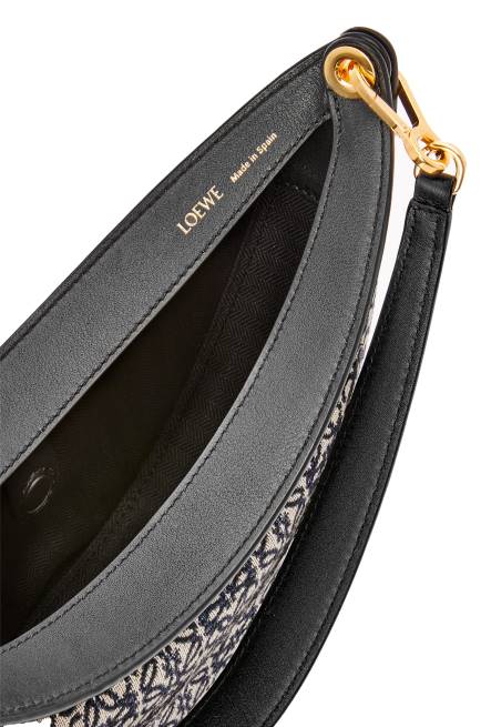 Navy/Black Small Luna bag in Anagram jacquard and classic calfskin Loewe 84PR450 Women