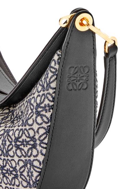 Navy/Black Small Luna bag in Anagram jacquard and classic calfskin Loewe 84PR450 Women