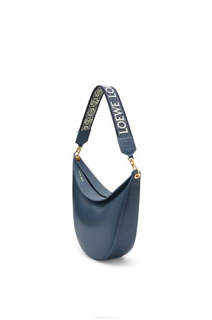 Onyx Blue Luna bag in satin calfskin and jacquard Loewe 84PR483 Women
