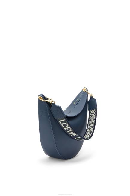 Onyx Blue Luna bag in satin calfskin and jacquard Loewe 84PR483 Women