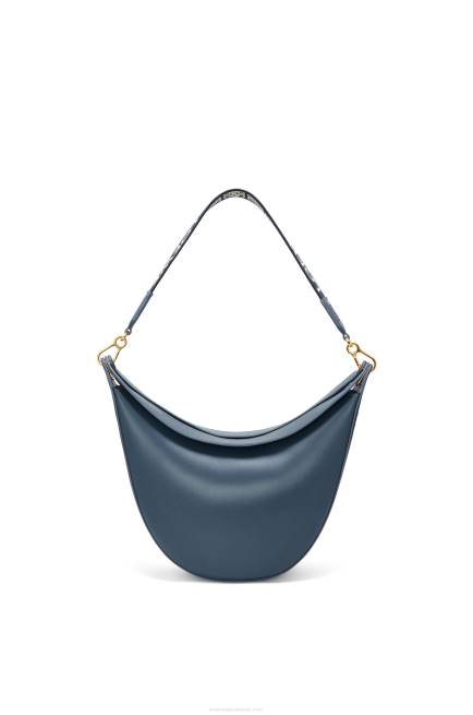 Onyx Blue Luna bag in satin calfskin and jacquard Loewe 84PR483 Women