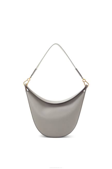 Pearl Grey Luna bag in satin calfskin and jacquard Loewe 84PR533 Women