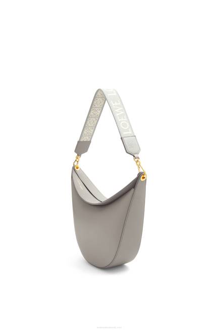 Pearl Grey Luna bag in satin calfskin and jacquard Loewe 84PR533 Women