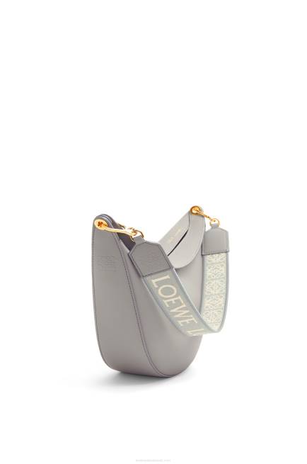 Pearl Grey Luna bag in satin calfskin and jacquard Loewe 84PR533 Women