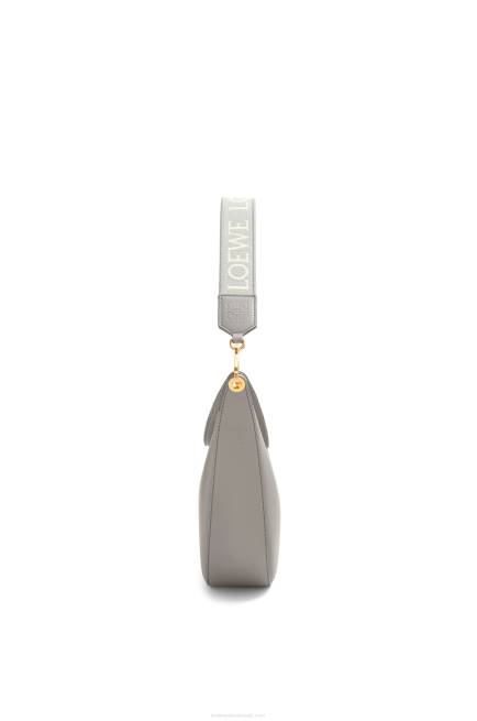 Pearl Grey Luna bag in satin calfskin and jacquard Loewe 84PR533 Women