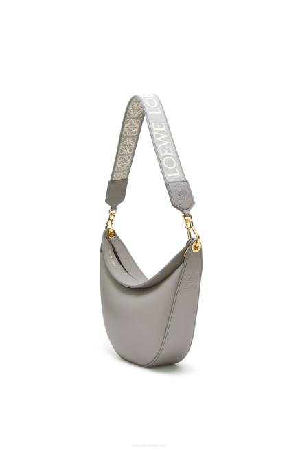 Pearl Grey Small Luna bag in satin calfskin and jacquard Loewe 84PR476 Women