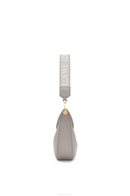 Pearl Grey Small Luna bag in satin calfskin and jacquard Loewe 84PR476 Women