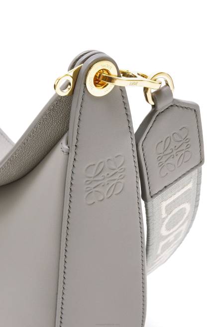 Pearl Grey Small Luna bag in satin calfskin and jacquard Loewe 84PR476 Women