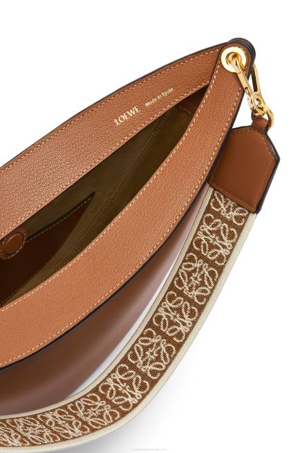 Pecan Luna bag in satin calfskin and jacquard Loewe 84PR453 Women