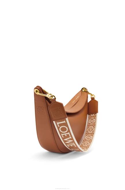 Pecan Small Luna bag in satin calfskin and jacquard Loewe 84PR452 Women