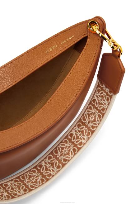 Pecan Small Luna bag in satin calfskin and jacquard Loewe 84PR452 Women