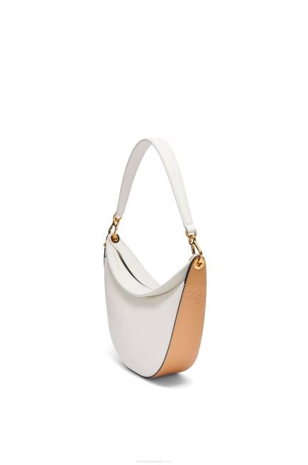 Soft White/Natural Small Luna bag in satin calfskin Loewe 84PR449 Women