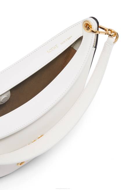 Soft White/Natural Small Luna bag in satin calfskin Loewe 84PR449 Women