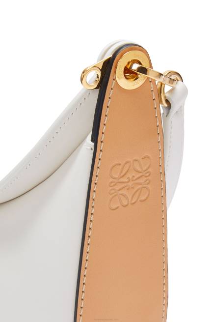 Soft White/Natural Small Luna bag in satin calfskin Loewe 84PR449 Women