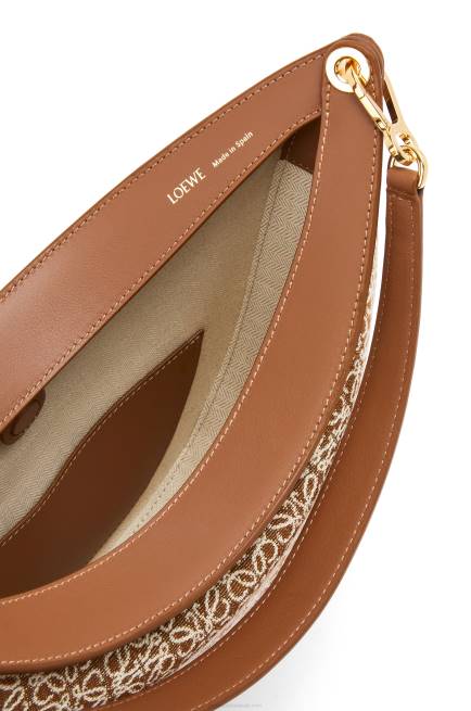Tan/Pecan Luna bag in Anagram jacquard and classic calfskin Loewe 84PR512 Women