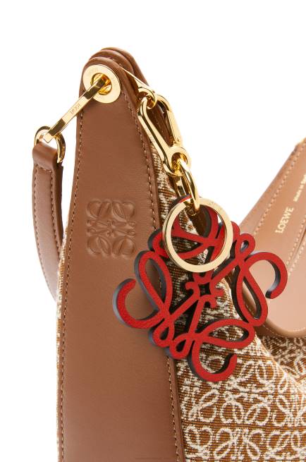 Tan/Pecan Luna bag in Anagram jacquard and classic calfskin Loewe 84PR512 Women