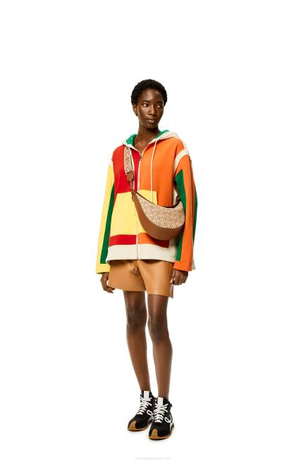 Tan/Pecan Luna bag in Anagram jacquard and classic calfskin Loewe 84PR512 Women