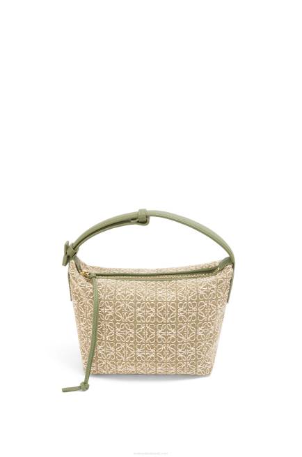Green/Avocado Green Small Cubi bag in Anagram jacquard and calfskin Loewe 84PR485 Women
