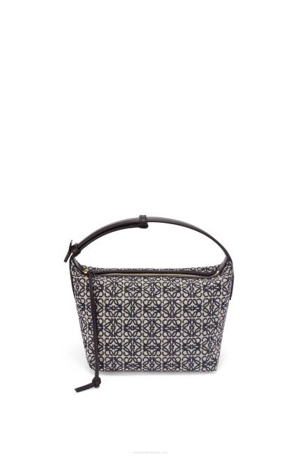 Navy/Black Small Cubi bag in Anagram jacquard and calfskin Loewe 84PR518 Women