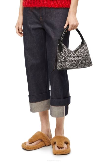 Navy/Black Small Cubi bag in Anagram jacquard and calfskin Loewe 84PR518 Women