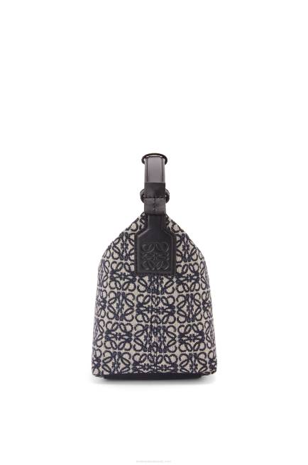 Navy/Black Small Cubi bag in Anagram jacquard and calfskin Loewe 84PR518 Women