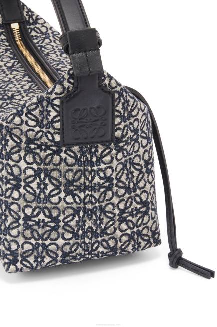 Navy/Black Small Cubi bag in Anagram jacquard and calfskin Loewe 84PR518 Women