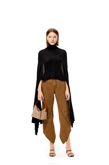 Tan/Pecan Small Cubi bag in Anagram jacquard and calfskin Loewe 84PR504 Women