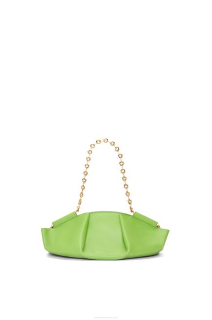 Apple Green Small Paseo bag in shiny nappa calfskin with chain Loewe 84PR422 Women