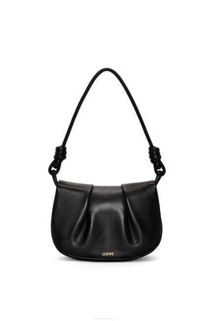 Black Paseo satchel in shiny nappa calfskin Loewe 84PR337 Women