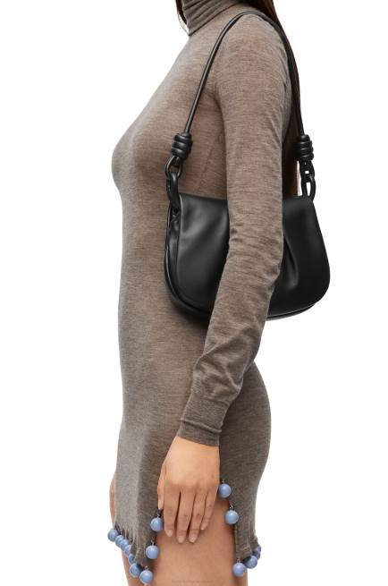 Black Paseo satchel in shiny nappa calfskin Loewe 84PR337 Women