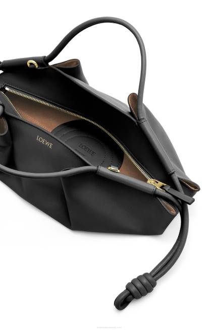 Black Small Paseo bag in shiny nappa calfskin Loewe 84PR347 Women