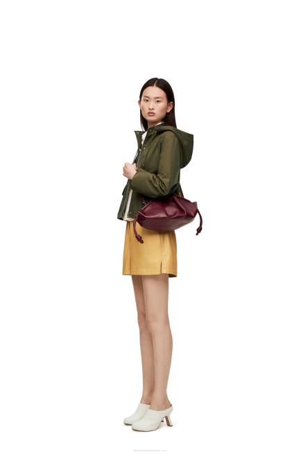 Burgundy Small Paseo bag in shiny nappa calfskin Loewe 84PR414 Women