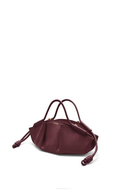Burgundy Small Paseo bag in shiny nappa calfskin Loewe 84PR414 Women