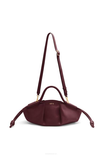 Burgundy Small Paseo bag in shiny nappa calfskin Loewe 84PR414 Women