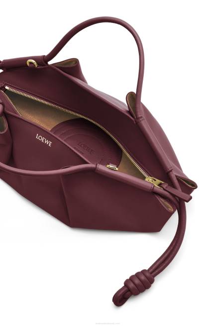 Burgundy Small Paseo bag in shiny nappa calfskin Loewe 84PR414 Women
