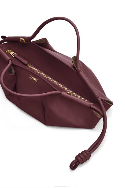 Burgundy Small Paseo bag in shiny nappa calfskin Loewe 84PR414 Women