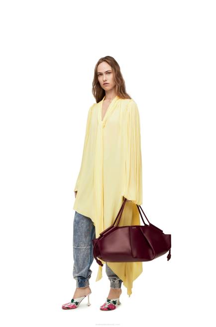 Burgundy XL Paseo bag in shiny nappa calfskin Loewe 84PR415 Women