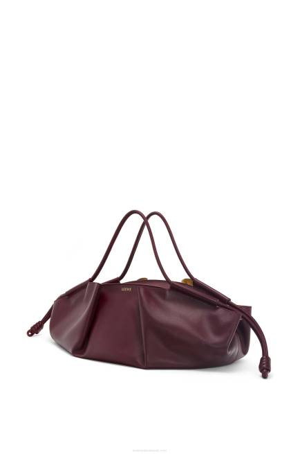 Burgundy XL Paseo bag in shiny nappa calfskin Loewe 84PR415 Women