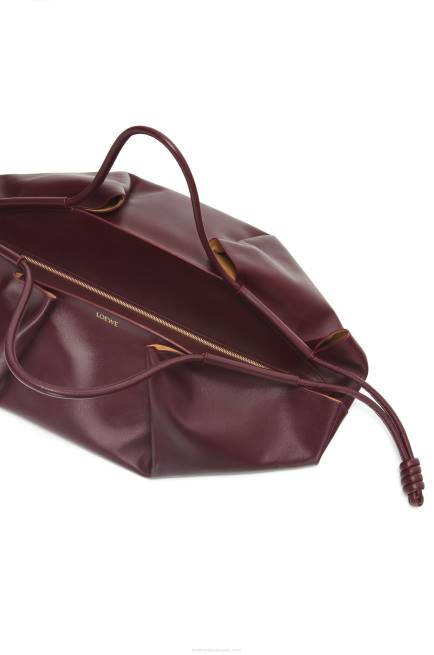 Burgundy XL Paseo bag in shiny nappa calfskin Loewe 84PR415 Women