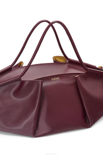 Burgundy XL Paseo bag in shiny nappa calfskin Loewe 84PR415 Women