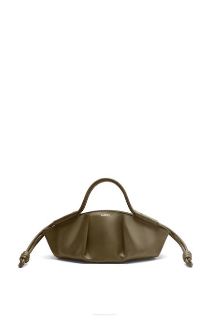 Dark Khaki Green Small Paseo bag in shiny nappa calfskin Loewe 84PR353 Women