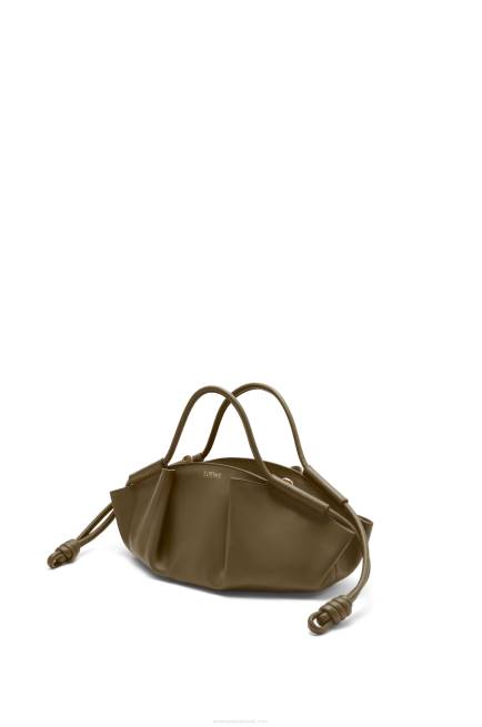 Dark Khaki Green Small Paseo bag in shiny nappa calfskin Loewe 84PR353 Women