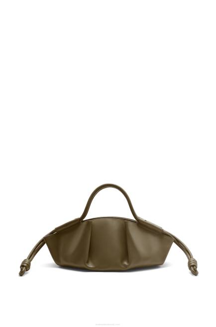 Dark Khaki Green Small Paseo bag in shiny nappa calfskin Loewe 84PR353 Women