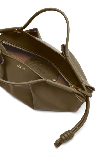Dark Khaki Green Small Paseo bag in shiny nappa calfskin Loewe 84PR353 Women