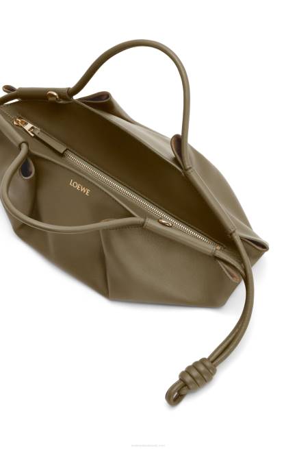 Dark Khaki Green Small Paseo bag in shiny nappa calfskin Loewe 84PR353 Women