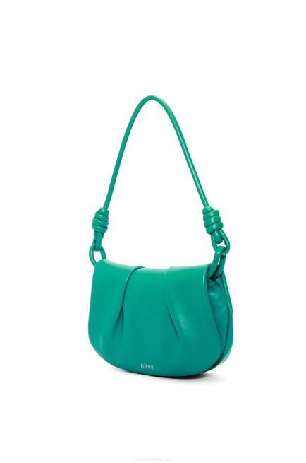 Emerald Green Paseo satchel in shiny nappa calfskin Loewe 84PR338 Women
