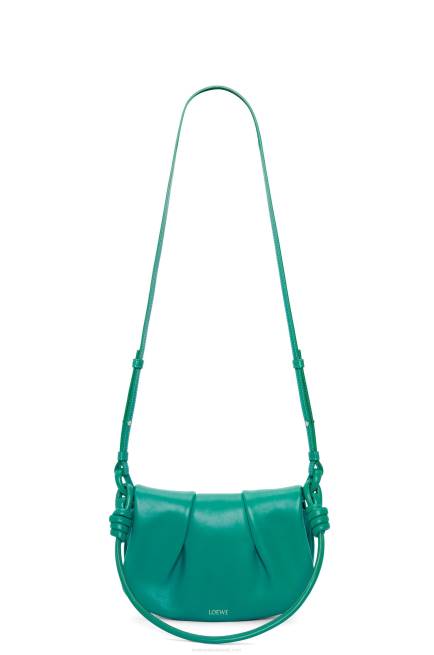 Emerald Green Paseo satchel in shiny nappa calfskin Loewe 84PR338 Women