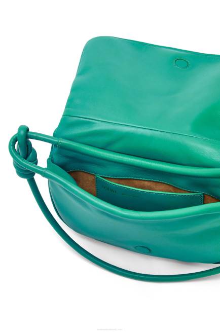 Emerald Green Paseo satchel in shiny nappa calfskin Loewe 84PR338 Women