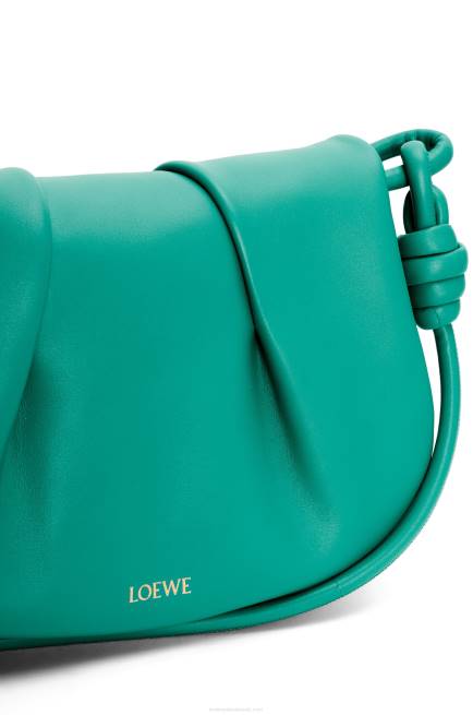 Emerald Green Paseo satchel in shiny nappa calfskin Loewe 84PR338 Women